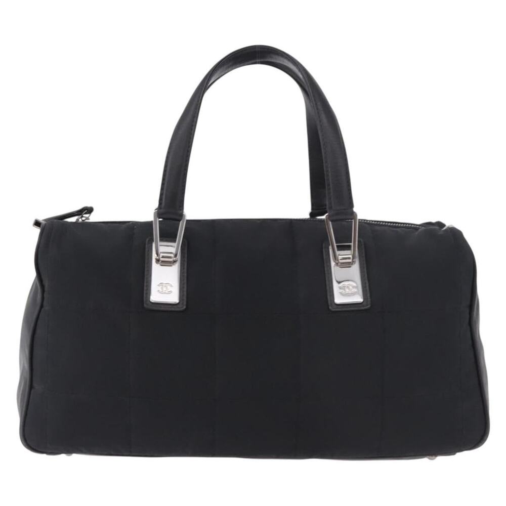 Chanel Nylon Choco Bar Handbag Black